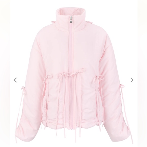 My Mum Made It Bow puffer jacket - Picture 1 of 9